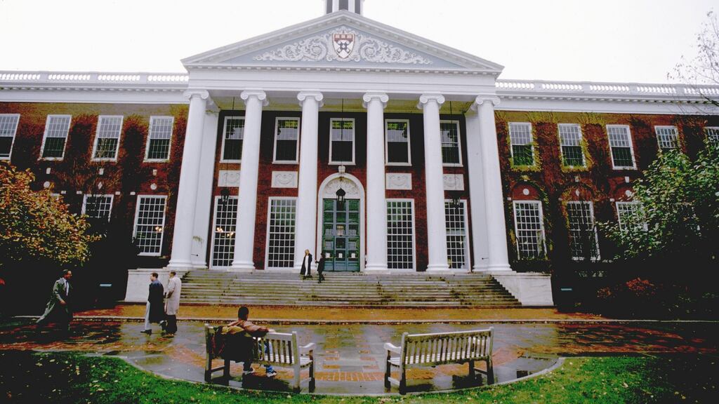Harvard Business School: MBA students enjoy a 97 per cent salary increase after graduation. Photograph: Stephen Rose/Liaison