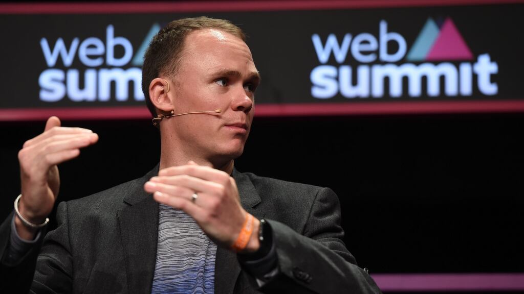 Chris Froome at the Web Summit in the RDS: “It sounds silly, but we really are on that edge, pushing our bodies to the absolute limit, day in, day out.” Photograph: Brendan Moran/Sportsfile.