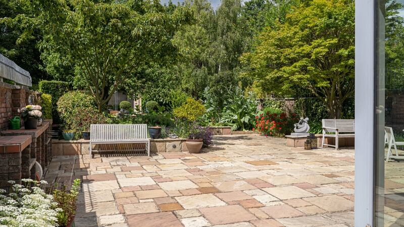 The patio area to the rear