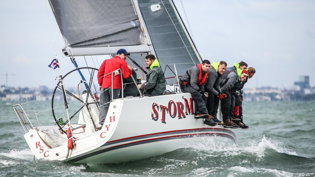 Pat Kelly’s Storm from Rush Sailing Club will defend its J109 Irish title on Dublin Bay. Photograph: David O’Brien