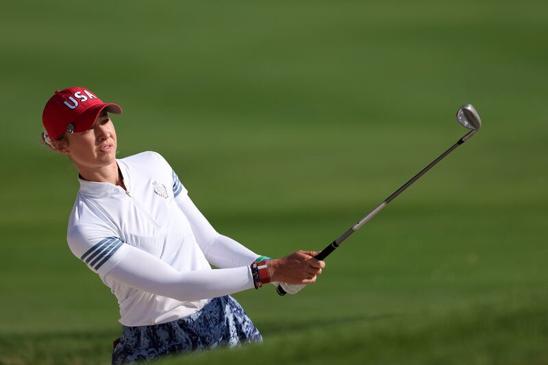 Nelly Korda of Team United States during the Saturday foursomes  against Team Europe at the Solheim Cup in Virginia, US, on September 14th. Photograph: Gregory Shamus/Getty Images