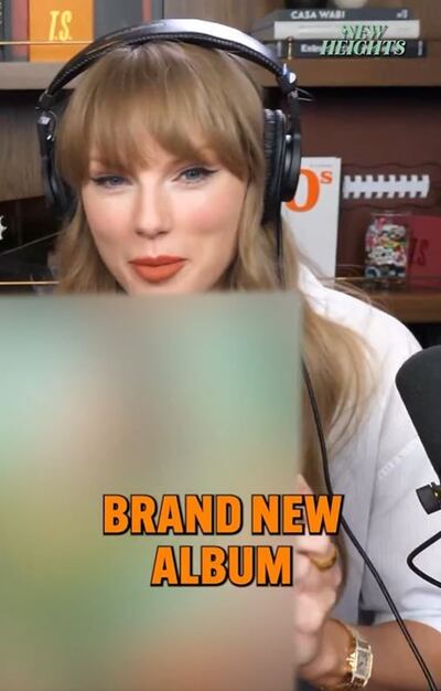 Taylor Swift album reveal. Screenshot from video on social media