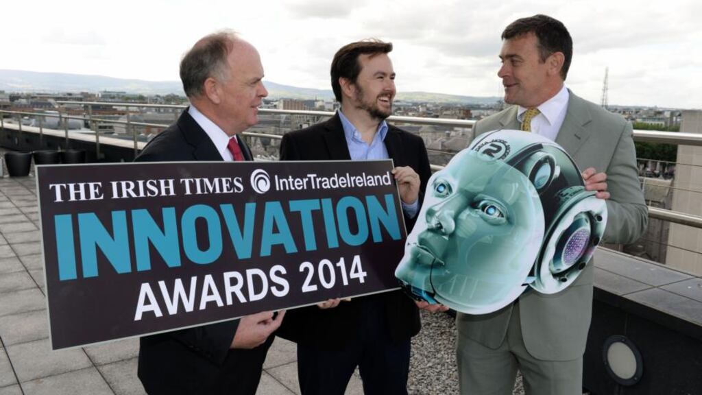 From left: Irish Times Managing Director Liam Kavanagh, Michael McAleer, Irish Times Innovation Editor, and Aidan Gough, strategy and policy director of InterTradeIreland, at the launch of The Irish Times InterTradeIreland Innovation Awards 2014. photograph: frank miller