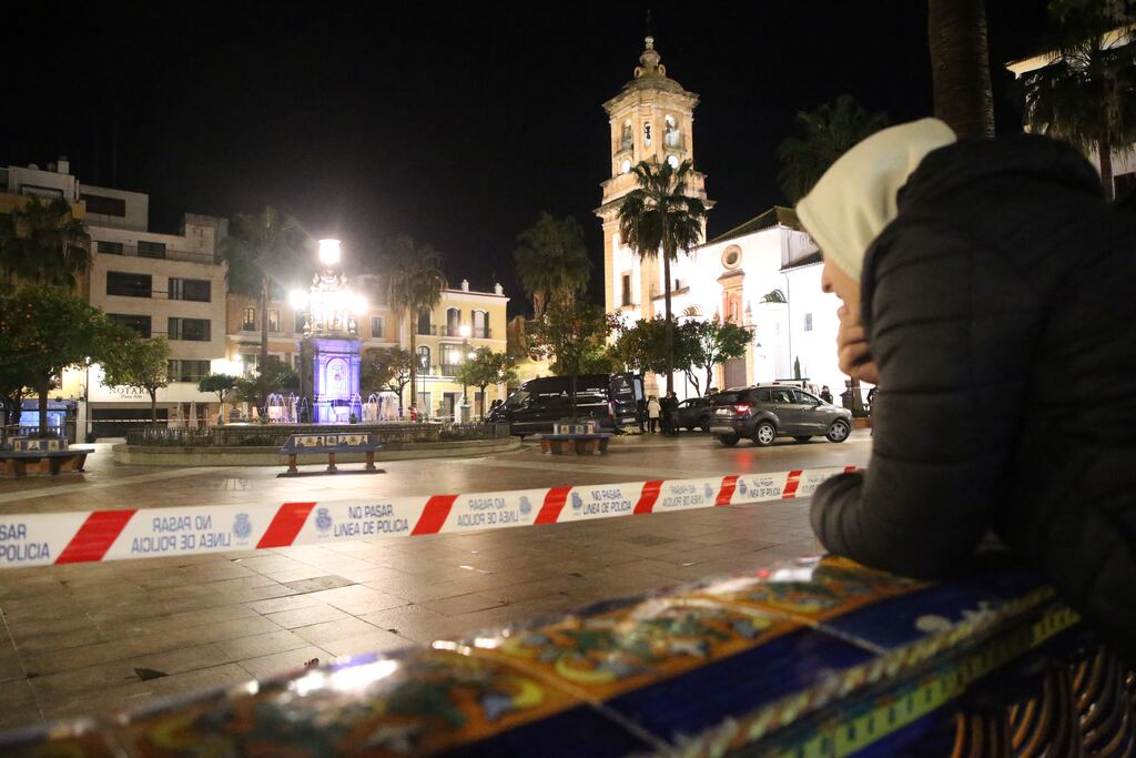 Emergency services at the scene where a man was killed in Algeciras, southern Spain, on Wednesday. Photograph: Getty Images