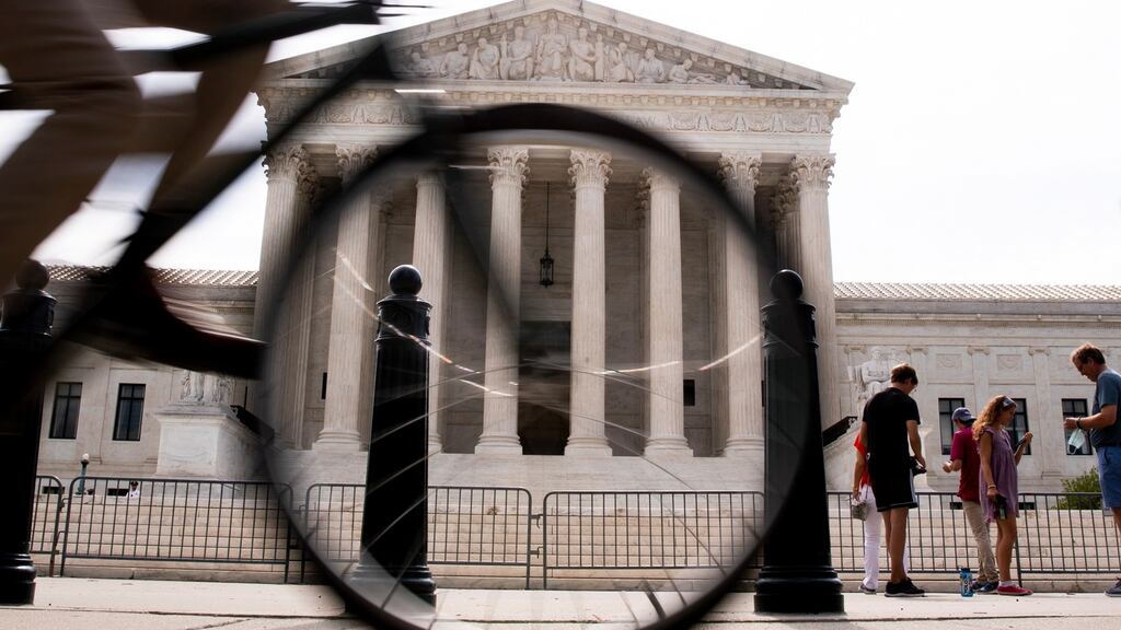 The supreme court, which has six Republican-nominated justices, voted along ideological lines, with the three liberal-leaning members of the court dissenting. Photograph: Michael Reynolds