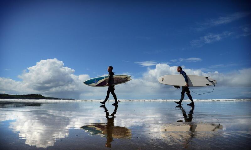 Health benefits: surfing clubs can appeal to students who might not otherwise be active. Photograph: Bryan O’Brien