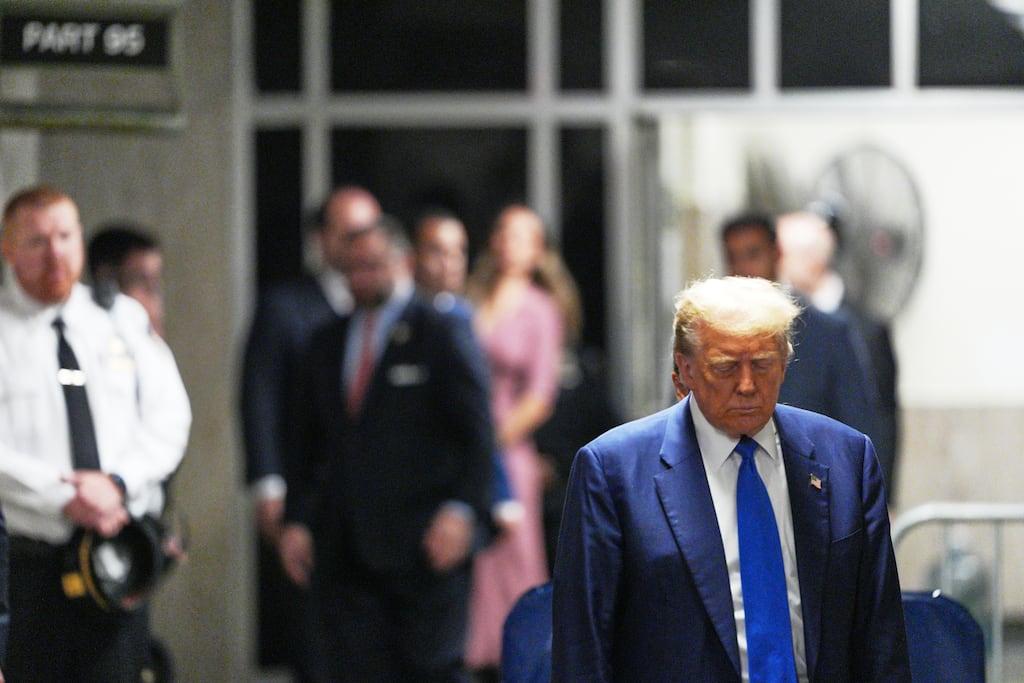 Former US president Donald Trump arrives for his trial for allegedly covering up hush money payments at Manhattan Criminal Court on Friday. Photograph: Curtis Means/Pool/Getty Images