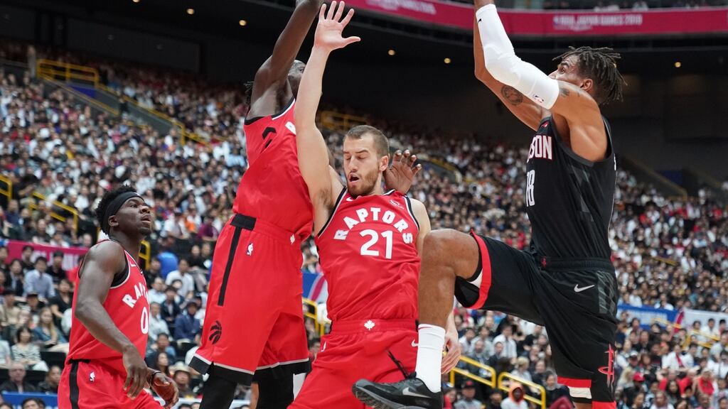 Houston Rockets in action: China  state broadcaster CCTV and internet giant Tencent are pulling the plug on plans to air upcoming exhibition games. Photograph: Christopher Jue