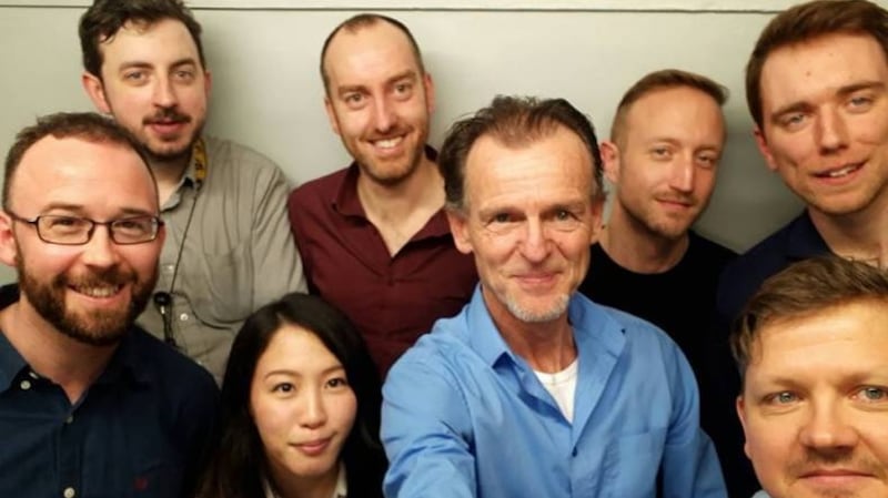 Drummer Conor Guilfoye and his Octet play Arthurs, Dublin on Friday 7th. (L-R: Bill Blackmore, Kelan Walsh, Yuzaha O Halloran, Derek Whyte, Conor Guilfoyle, Andrew Csibi, Peter Dobai, Darragh Hennessy)