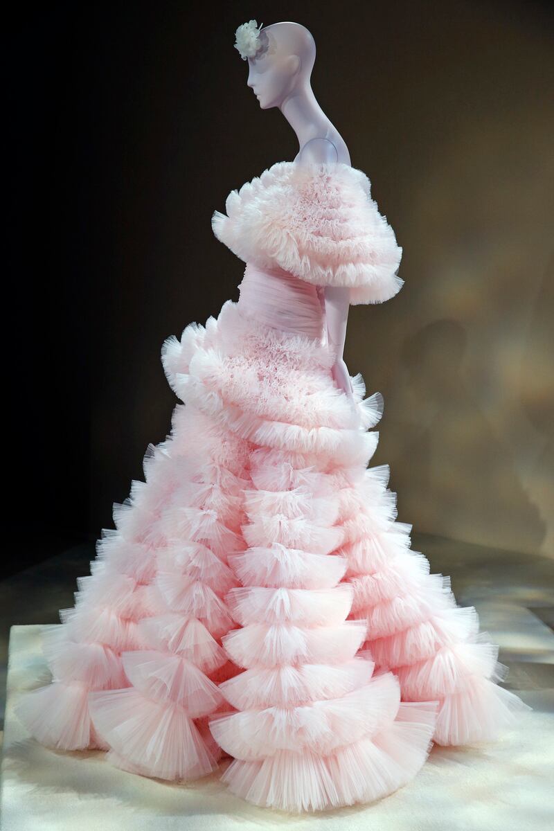 Paris Fashion Week: one of Giambattista Valli’s gowns. Photograph: Thierry Chesnot/Getty