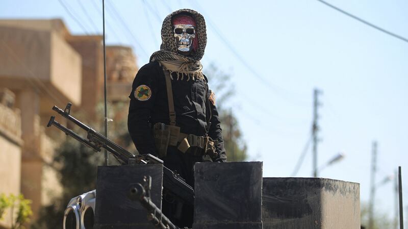An Iraqi counter terrorism forces member stands guard in Mosul’s al-Jadida area on Sunday. Photograph: Ahmad al-Rubaye/AFP/Getty Images