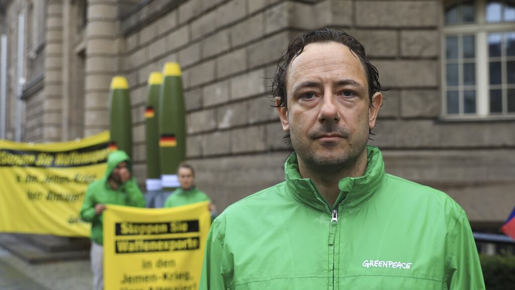 Alexander Lurz, Greenpeace Germany’s disarmament expert: The report reveals that in three years to 2012 German firm Sig Sauer funnelled nearly 40,000 guns illegally into Colombia’s bloody civil war. Photograph: Abdulhamid Hosbas/Anadolu Agency via Getty Images