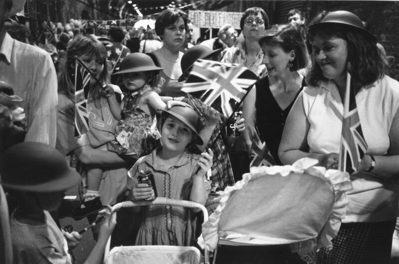 A street party at London Bridge to celebrate the 50th anniversary of VE Day in 1995. Photograph: Steve Eason/Hulton Archive/Getty Images