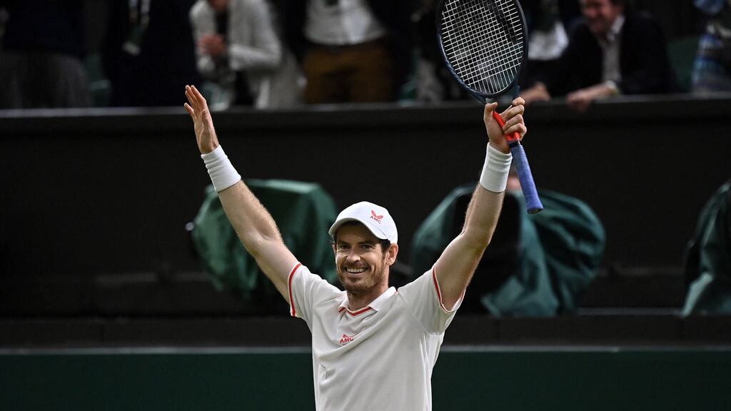 Andy Murray: ‘They still absolutely stink but the shoes are back, the wedding ring is back.’ Photograph: Ben Stansall/AFP/via Getty Images