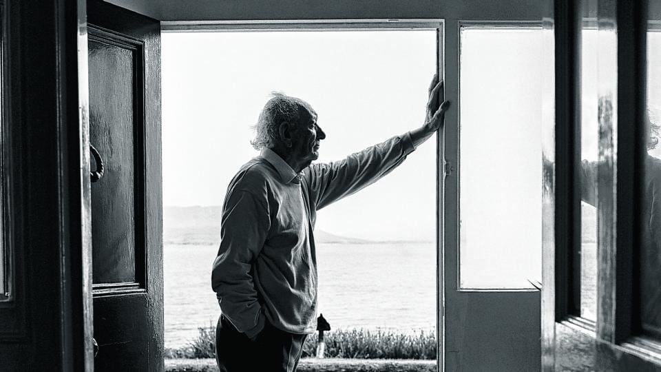 Previously unpublished image of playwright Brian Friel from the archive of photographer Bobbie Hanvey, taken at or near Friel’s home in Greencastle, Co Donegal, from 1997 onwards. Photograph: Bobbie Hanvey