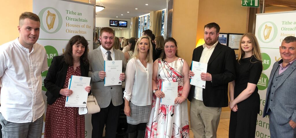Catherine Kelly (centre) of Walk with members of the Houses of the Oireachtas Owl programme