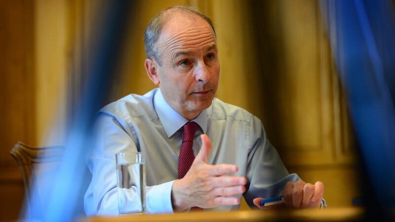 Taoiseach Micheál Martin in his office. Photograph: Bryan O’Brien
