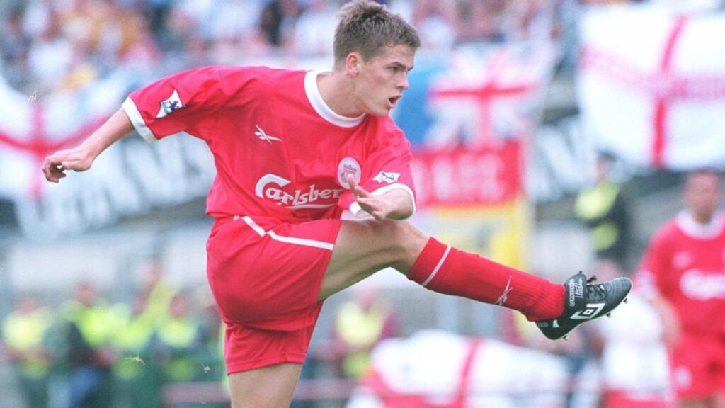 Former Liverpool striker Michael Owen in action against at Lansdowne Road in 1998 .Photograph: Dara Mac Donaill / THE IRISH TIMES