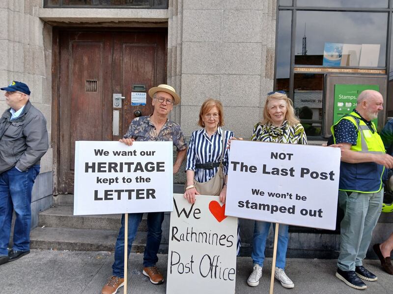 Andrew Folan, Mary Freehill and Cliona Buckley at the protest. Photograph: Ella Sloane
