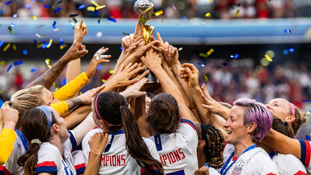 USA women’s national team were seeking the same conditions as the US men’s team in areas such as travel, hotel accommodation, the right to play on grass rather than artificial turf, and staffing. Photograph: Mikoaj Barbanell/SOPA Images/LightRocket via Getty Images