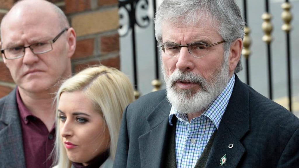 Sinn Féin president Gerry Adams. ‘Sinn Féin is so focused on getting into office in Dublin that the party may even retire its leader at Fine Gael and Fianna Fáil’s behest.’ Photograph: Stephen Hamilton/Press Eye