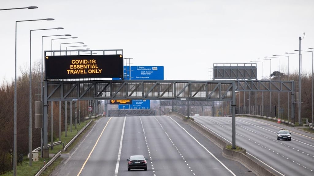 The M50 motorway in Dublin in March, during the lockdown. Photograph: Tom Honan