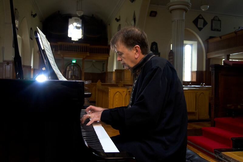 Echoes: Daan Vandewalle performing at St Nicholas's Church, in Dundalk. Photograph: Tim Shearwood