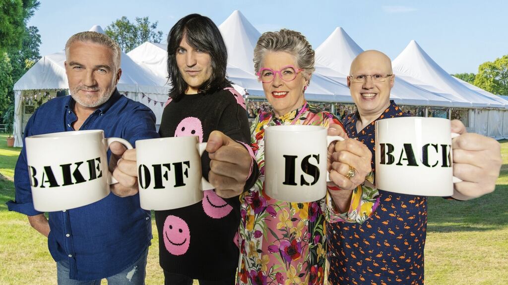 Get ready ...bake! Paul Hollywood, Noel Fielding, Prue Leith and Matt Lucas of The Great British Bake Off.