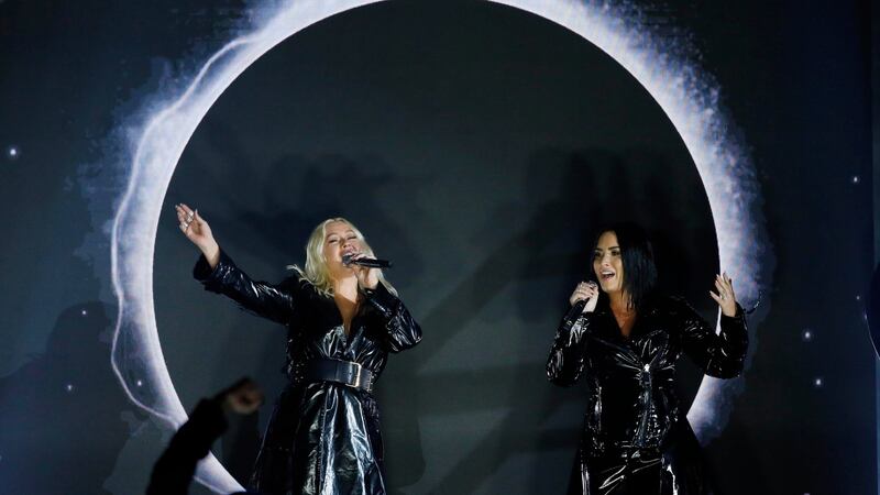 Christina Aguilera with Demi Lovato performing ‘Fall In Line’ at the Billboard Music Awards in Las Vegas. Photograph: Mario Anzuoni/Reuters