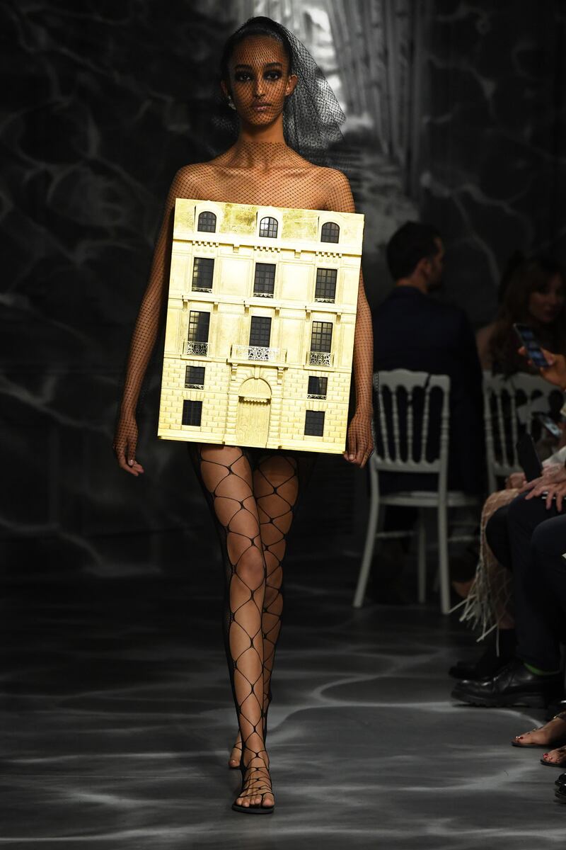Paris Fashion Week: Dior’s doll’s house dress. Photograph: Pascal Le Segretain/Getty