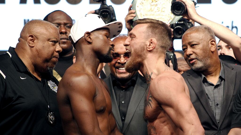 Floyd Mayweather and Conor McGregor met in the biggest fights/farce of the year. Photo: Derek Hogan/Inpho
