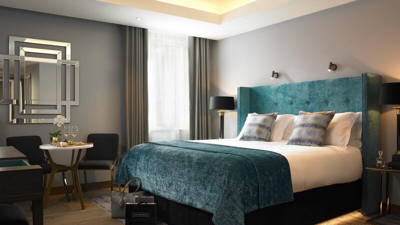 The delux room at the Dylan Hotel in Dublin.