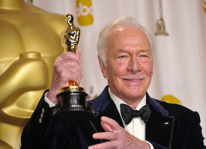 Christopher Plummer holds his Oscar for best actor in a supporting role for Beginners in the press room at the 84th Annual Academy Awards in Hollywood, California in February 2012. Photograph: Joe Klamar/AFP via Getty Images