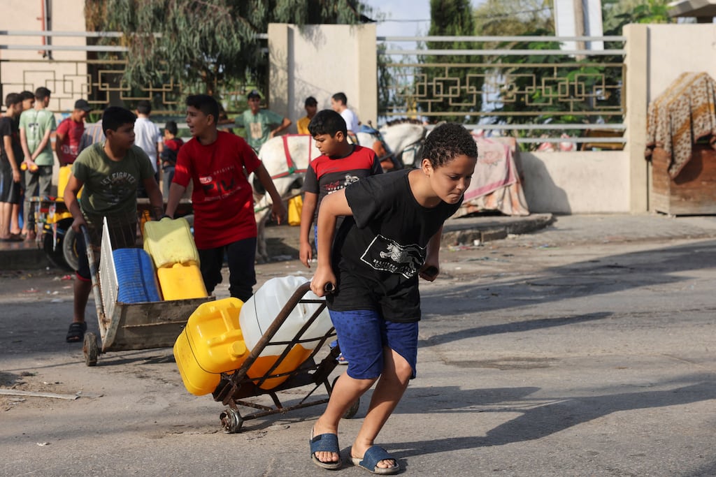 Fuel and power shortages have desalination plants and water pumping facilities in Gaza. Photograph: Mohammed Abed/AFP via Getty Images