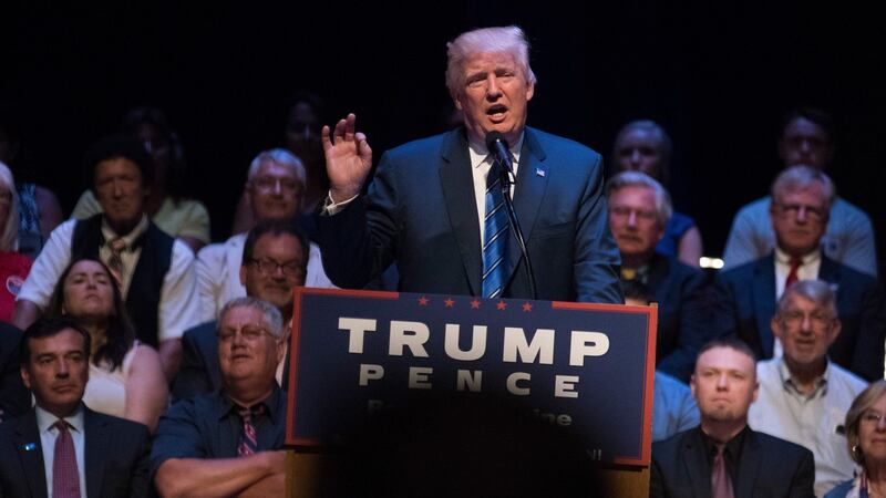 Donald Trump, his main supporters are working-class white whereas general election voters are more diverse. Photograph: Brendan Bullock/The New York Times