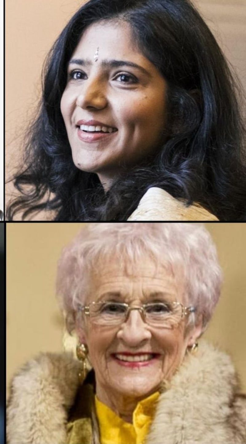 Women of Ireland: Ailbhe Gerrard, Laura Reid and Pritha Namjoshi (top row); MJ O’Brien, Sam Olabiyi and Rita Woods