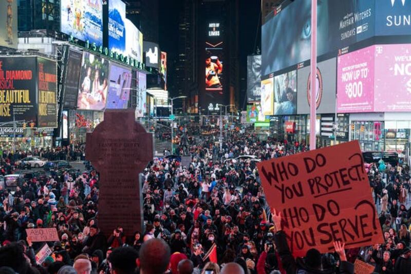 Protests following the death of Tyre Nichols. Photograph: AP