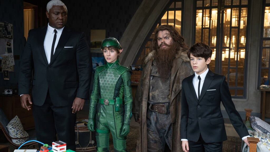 Nonso Anozie, Lara McDonnell, Josh Gad and Ferdia Shaw in Disney’s Artemis Fowl. Photograph: Nicola Dove