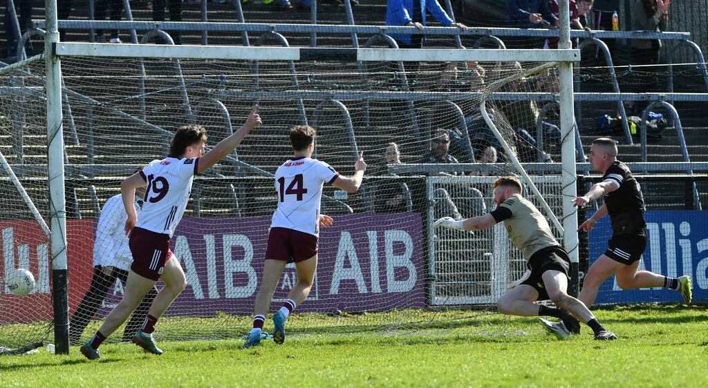 Galway's Robert Finnerty scores the winning goal against Sligo. Photograph: Inpho
