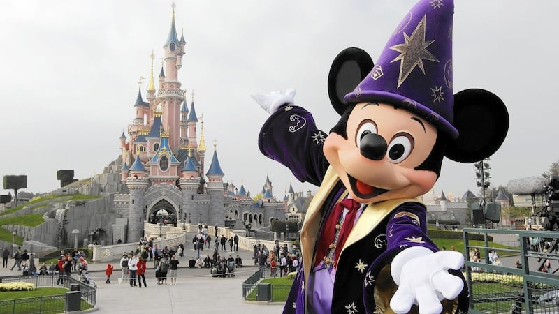 More recent iterations of Mickey Mouse remain protected - for now. Above, Mickey Mouse at the Sleeping Beauty Castle at Disneyland Paris. Photograph: Thomas Samson/AFP/Getty