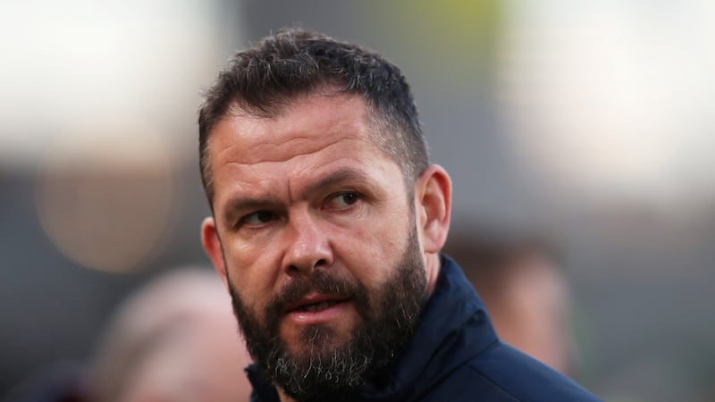 Ireland’s head coach Andy Farrell at the Aviva Stadium in Dublin on Saturday. ‘The set-piece was a tough old battle so I think we’ll get better.’ Photograph: Russell Cheyne/Reuters