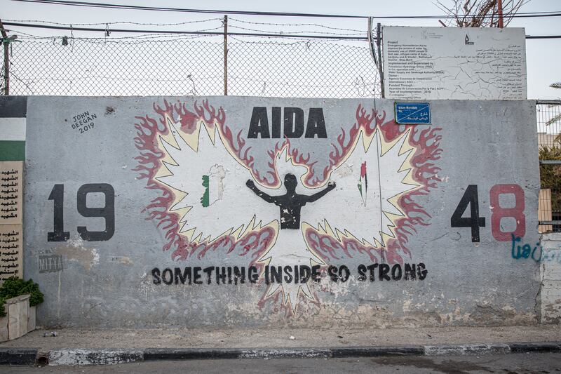 A mural in Aida refugee camp