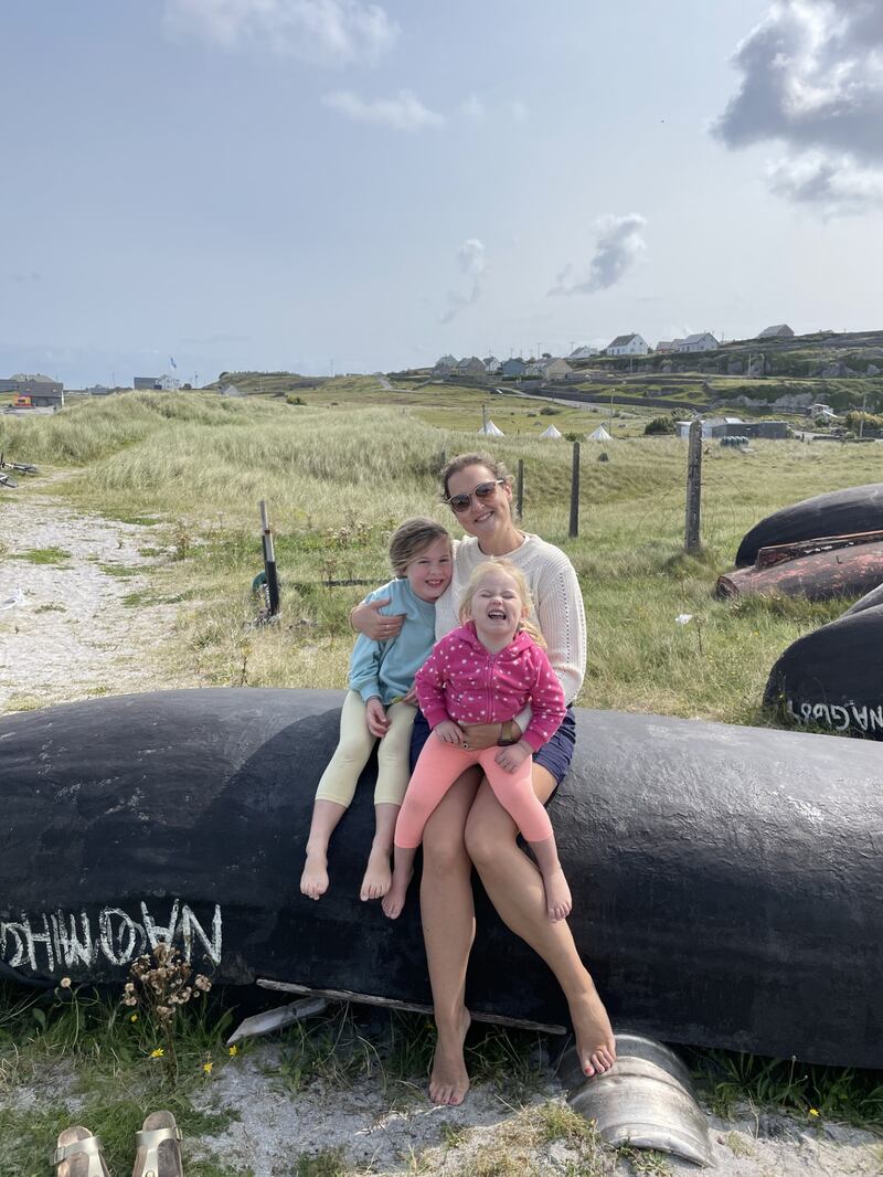 Sinead O'Moore with her daughters Penny and Juliette: 'Over the summer I have to accept that I’m earning less and I’m paying more'