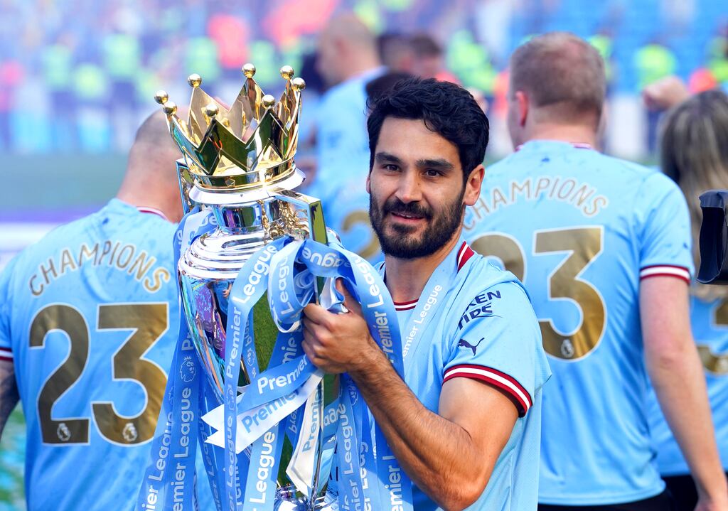 Manchester City's Ilkay Gundogan is out of contract at the end of the season. Photograph: PA