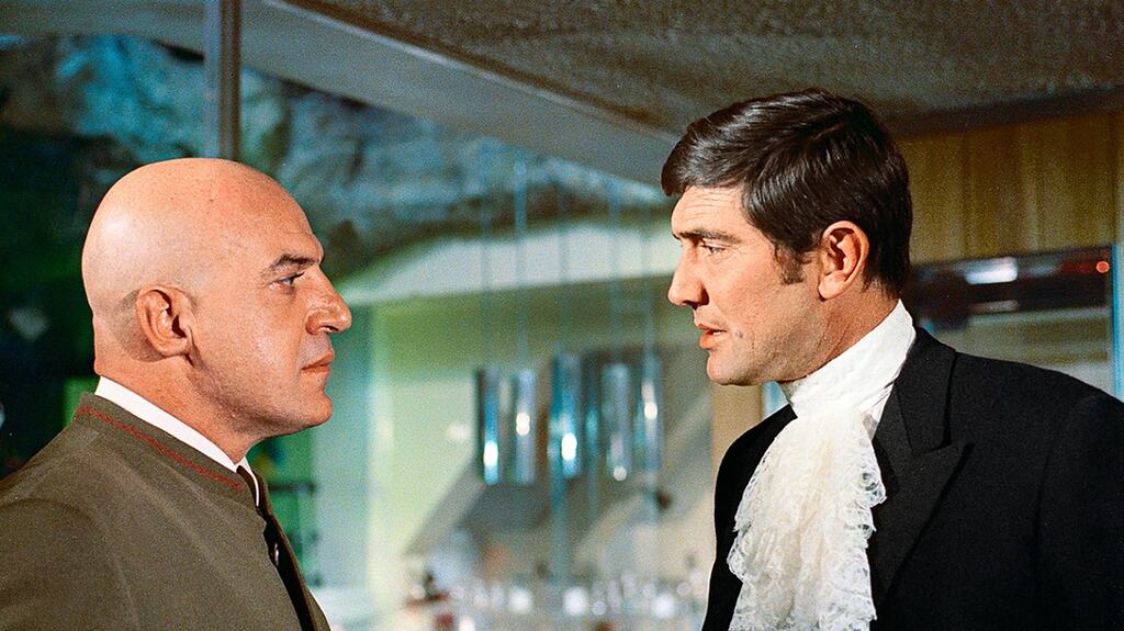 Infamous one-off 007 George Lazenby with Telly Savalas as Blofeld in On Her Majesty’s Secret Service (1969)