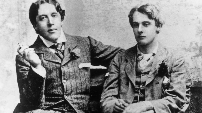 Irish dramatist Oscar Wilde with Lord Alfred Douglas at Oxford in 1893. Photograph: Hulton Archive/Getty Images