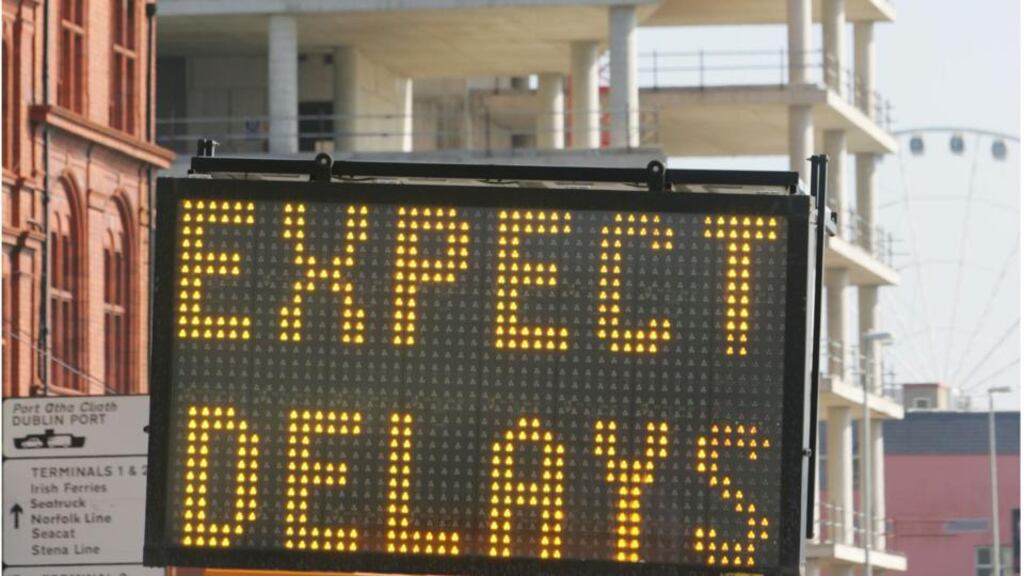 The unfinished Anglo Irish Headquarters in Dublin’s Docklands on the North Quays.