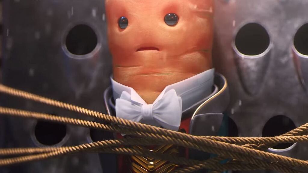 Kevin the carrot escapes injury and rushes back to his disturbingly attractive carrot-wife.