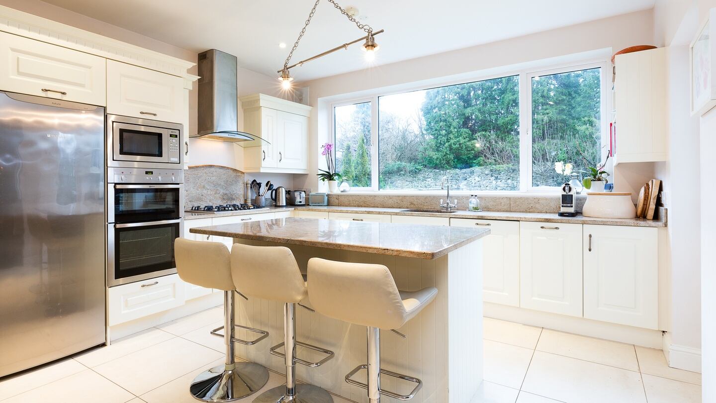 The extended eat-in kitchen