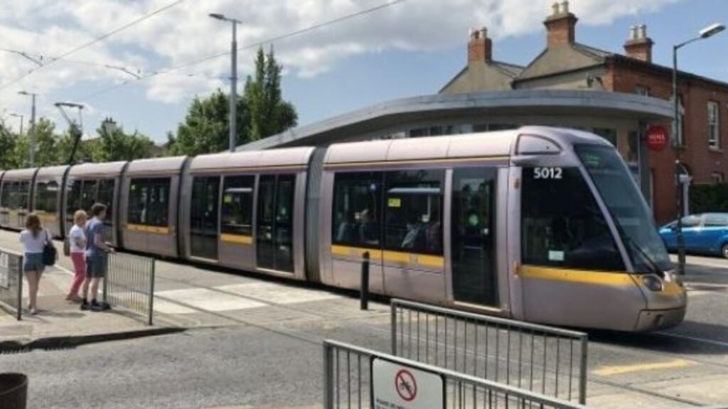 A file photograph showing the Luas Green line. Photograph: Bryan O’Brien
